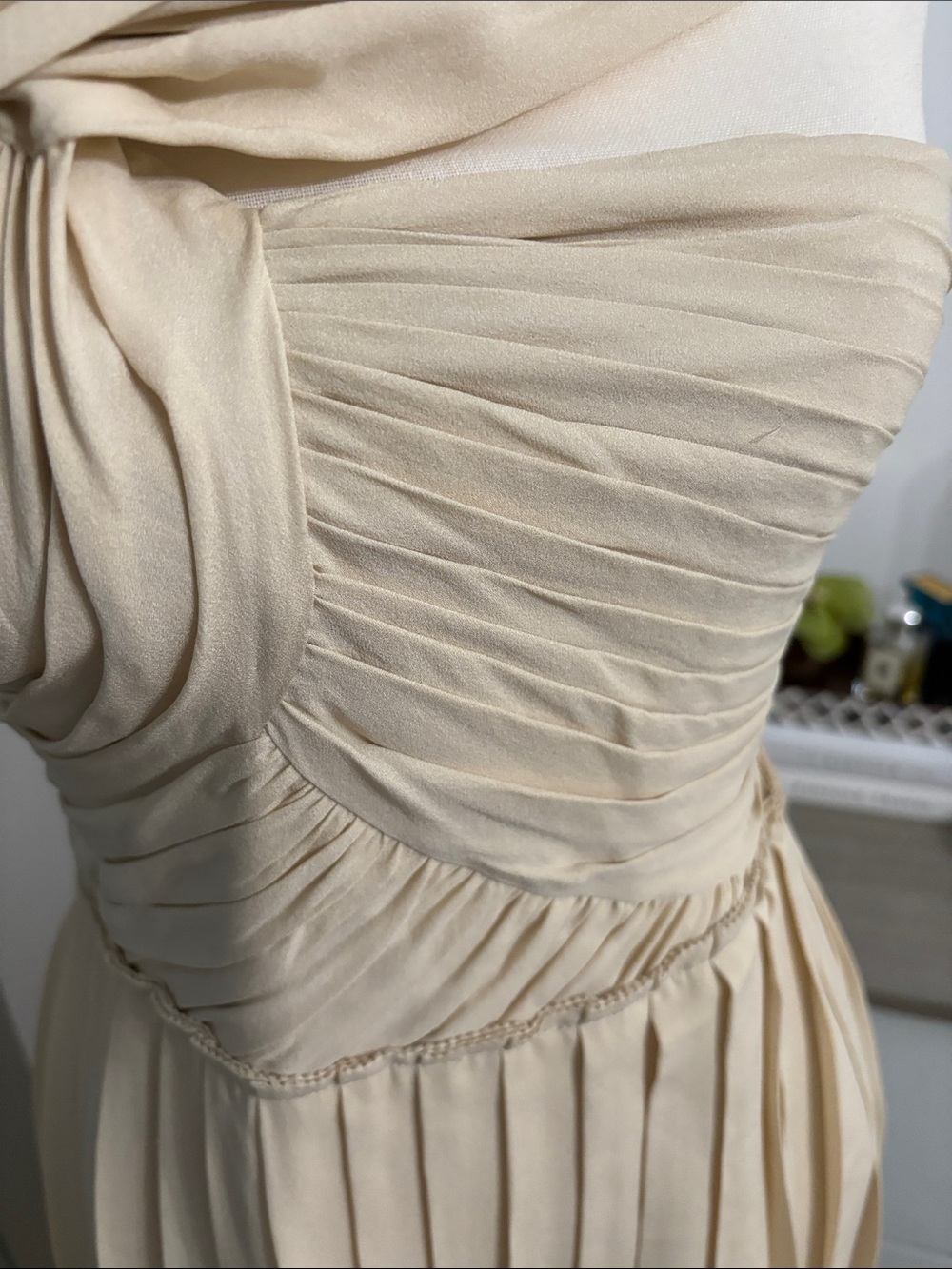 3.1 Phillip Lim Cream One-Shoulder Twist Pleated Dress - Picture 4 of 12